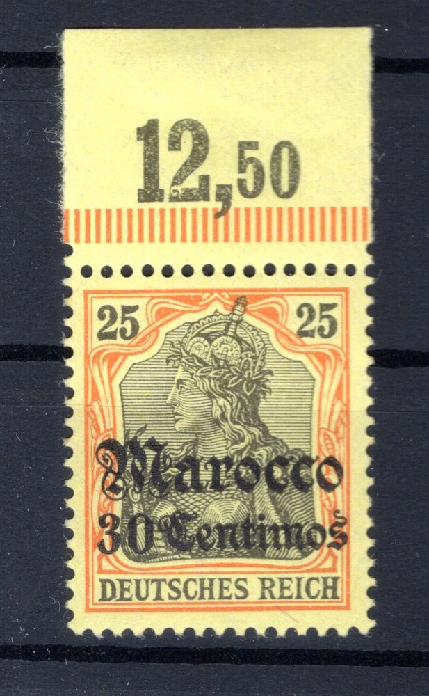 Morocco 25POR Upper Edge With Fold, Otherwise ** MNH FRESH