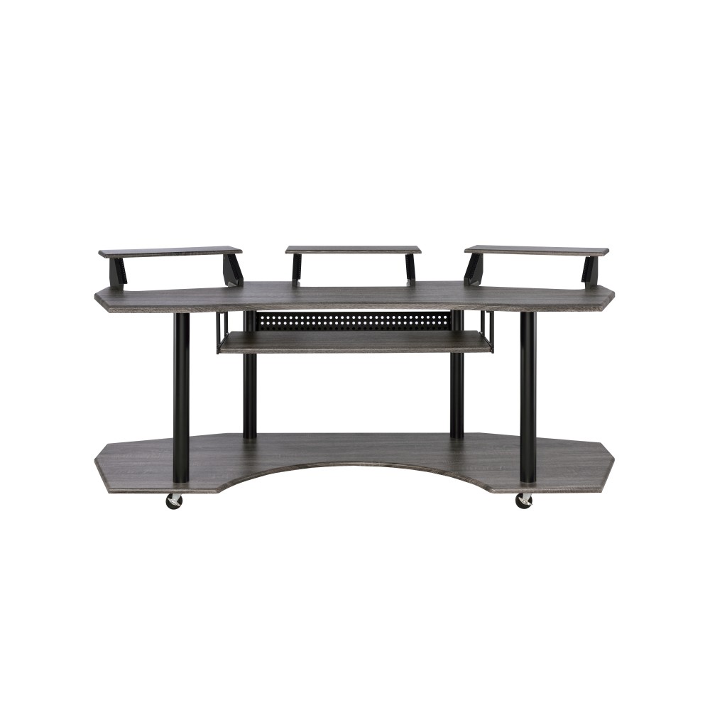 Recording Studio Desk - Black Oak Surface - Optimized for Music Production