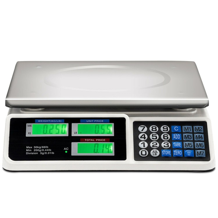 66 lb Electric Price-Computing Scale with LCD Display – Fast, Accurate Pricing