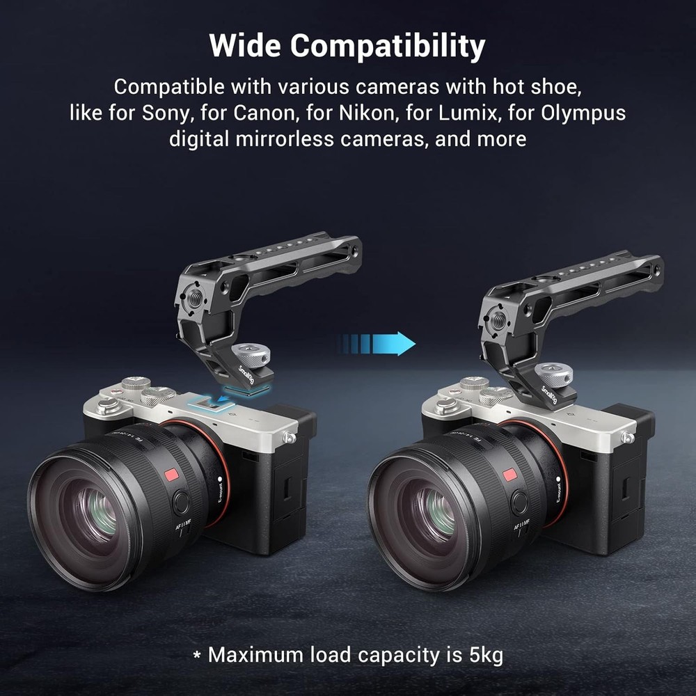 SmallRig Lightweight Top Handle, Grip for DSLR Camera Cage, Universal Handle wit