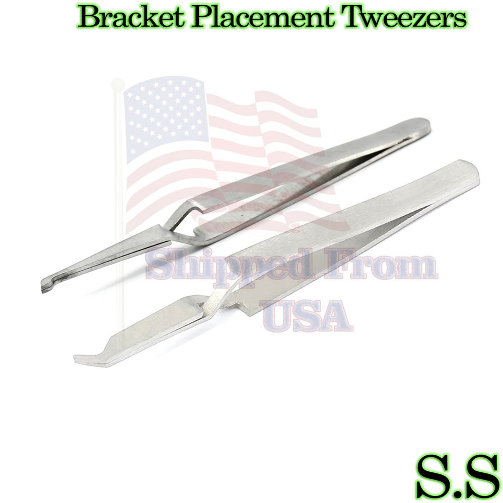 2 Orthodontic Bracket Placement Tweezers Dental Forceps