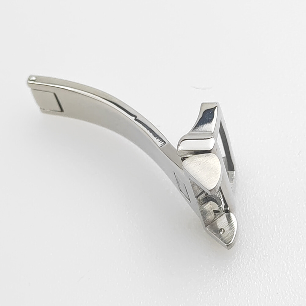 16mm Silver Folding Deployment Clasp for IWC Rubber Leather Watch Band Strap