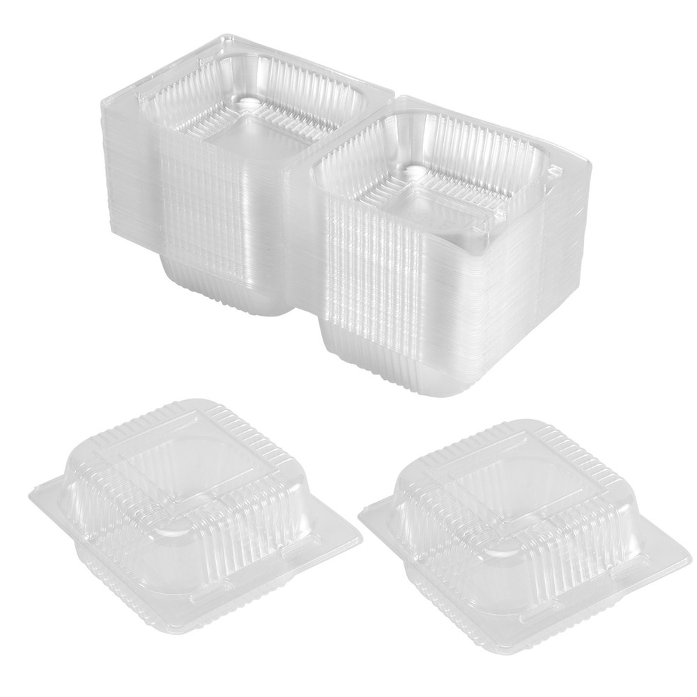 100Pcs Single Individual Cake  Boxes Dessert Containers Cheesecake5096