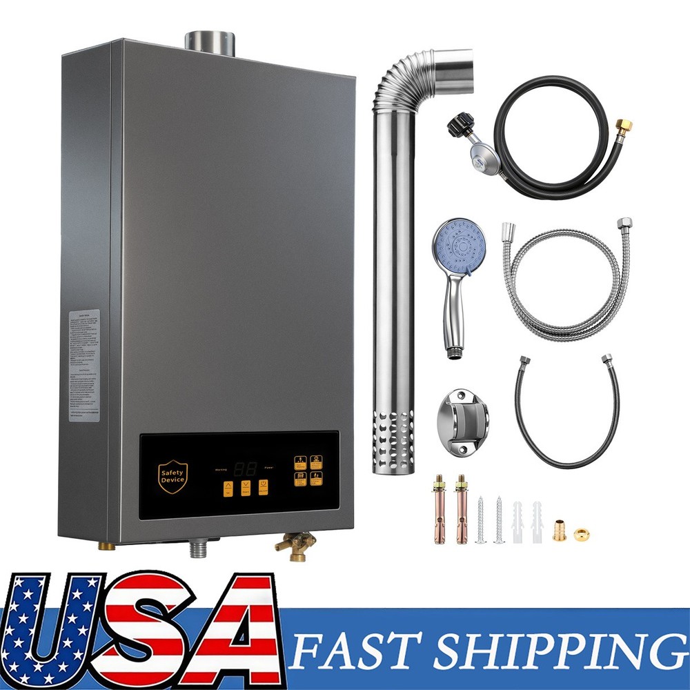 Tankless Water Heater LPG 3.6 GPM Water Temperature Monitoring Propane Gas 24KW