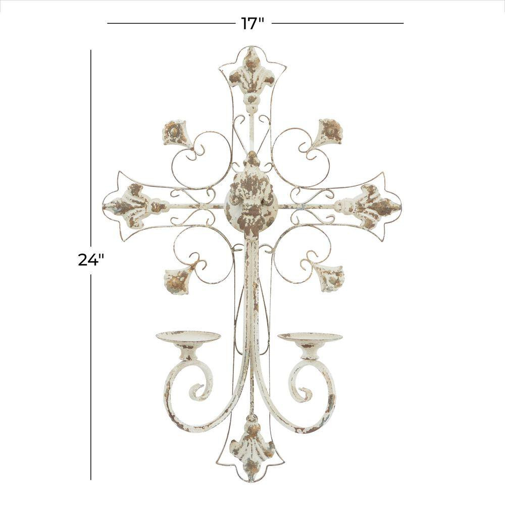 White Iron French Country Wall Sconce