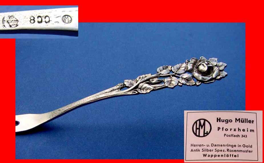 Serving Fork, Rose, Hugo Müller, 800 Silver B709
