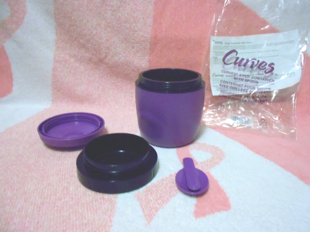 AVON / CURVES SOUP CONTAINER WITH LID AND SPOON