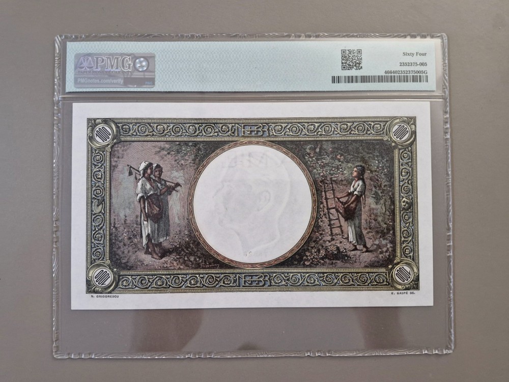 Romania, 1000 lei 1938 PMG 64