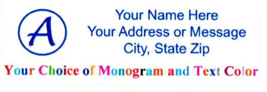60 pcs Personalized Monogram Return / Mailing Address labels - 1" x 2.625"