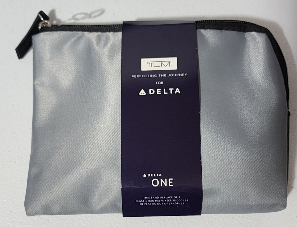 TUMI Amenity Travel Toiletry Bag Case Kit Delta First Class Gray
