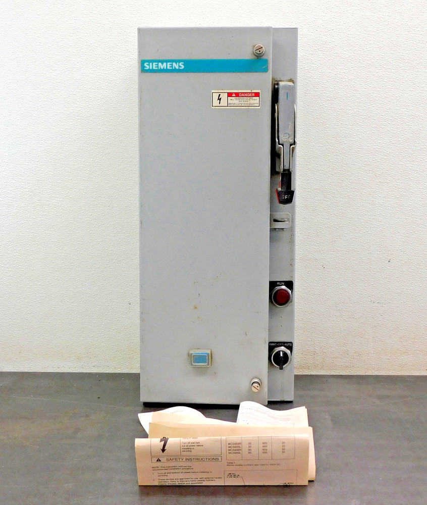 Siemens SSF C20 Combination Motor Controller Enclosure 480V 60A