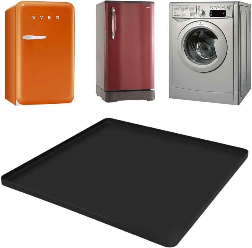 Mini Fridge Silicone Mat 20x20 Inch Raised Edges Drip Tray Floor Protector