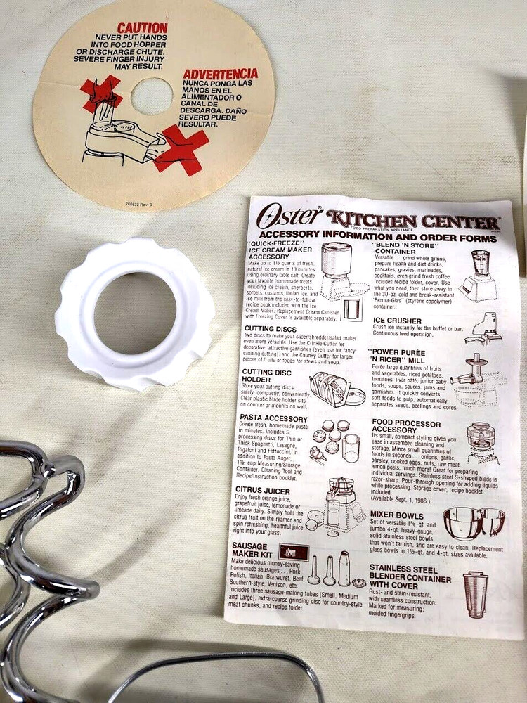 Oster Regency Controlled Power Kitchen Center Partial Set Tested Read