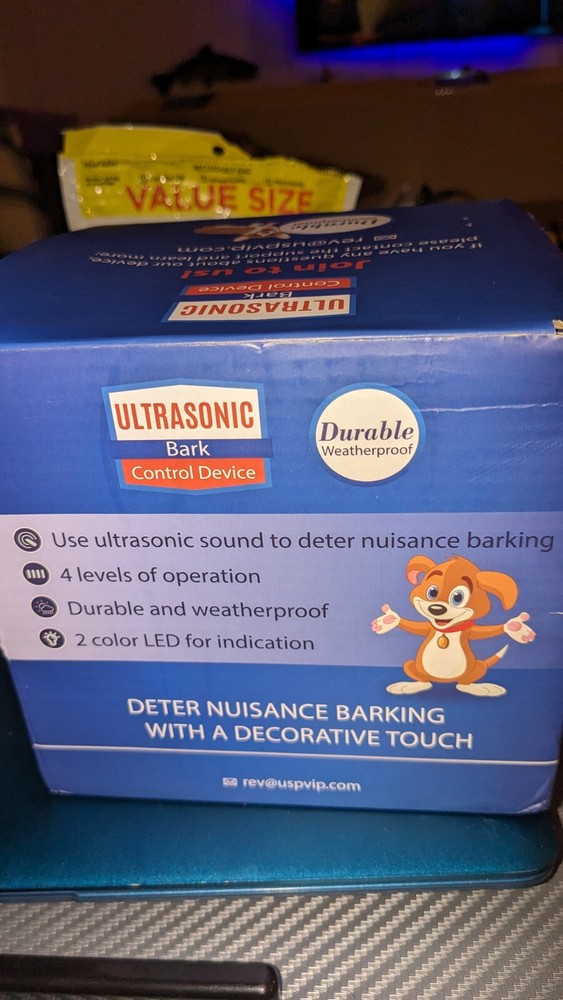 Ultrasonic Bark Control Device Durable Waterproof 9 volt Battery Not Included