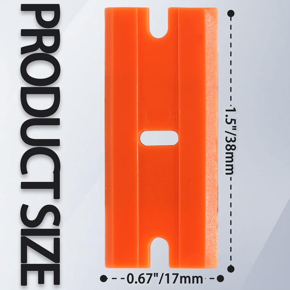 100pcs Plastic Razor Blades, Double Edged Plastic Scraper Blades Replacement for