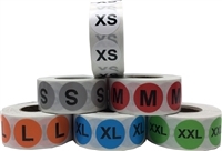 Bulk Pack Round Colored Size Stickers