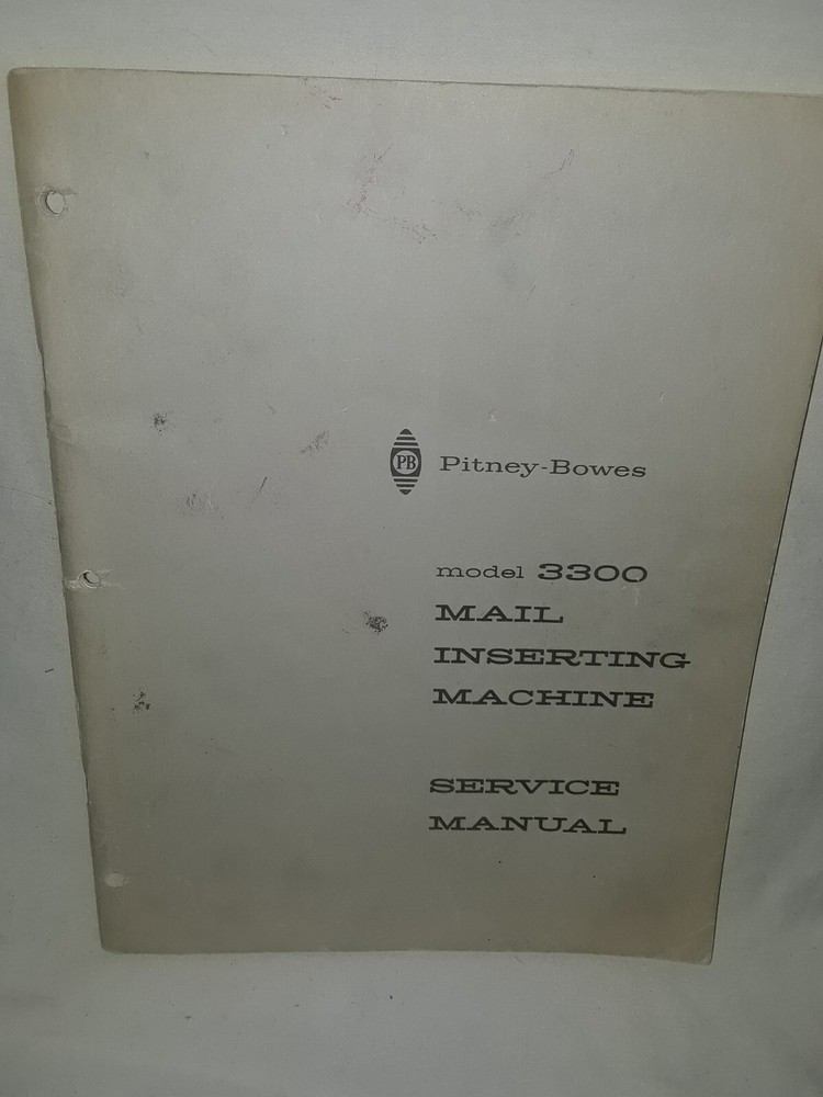 Pitney Bowes 3300 Mail Inserting Machine Service Manual  