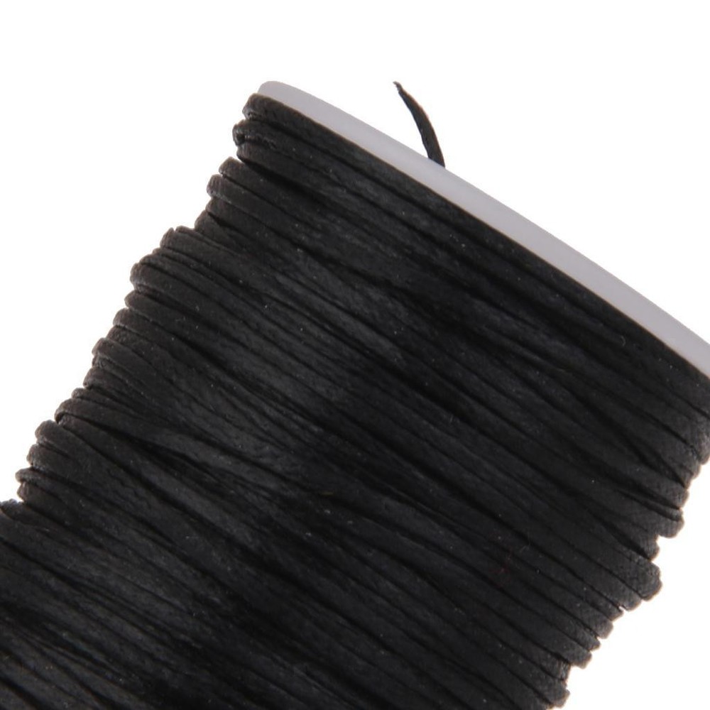 Flat Waxed Thread (Black) - 76 Yard 1.2 String Cord Sewing