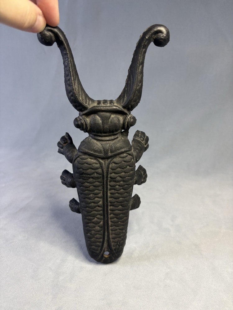 Cast Iron Scarab Boot Jack Egyptian Revival Beetle Bug Science Figural Decor