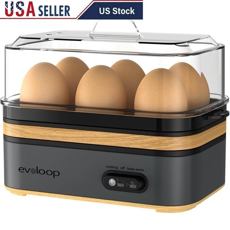 Multi Functional Egg Cooker Hard Boiled Soft Boiled Poached Eggs 6 Egg Capacity