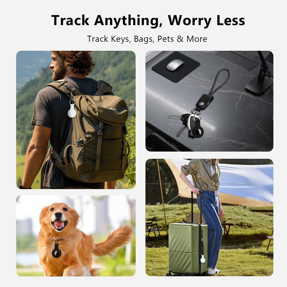 Air Tracker Tags-4Pack, Smart Bluetooth Tracker Tag, Works with Apple Find My...