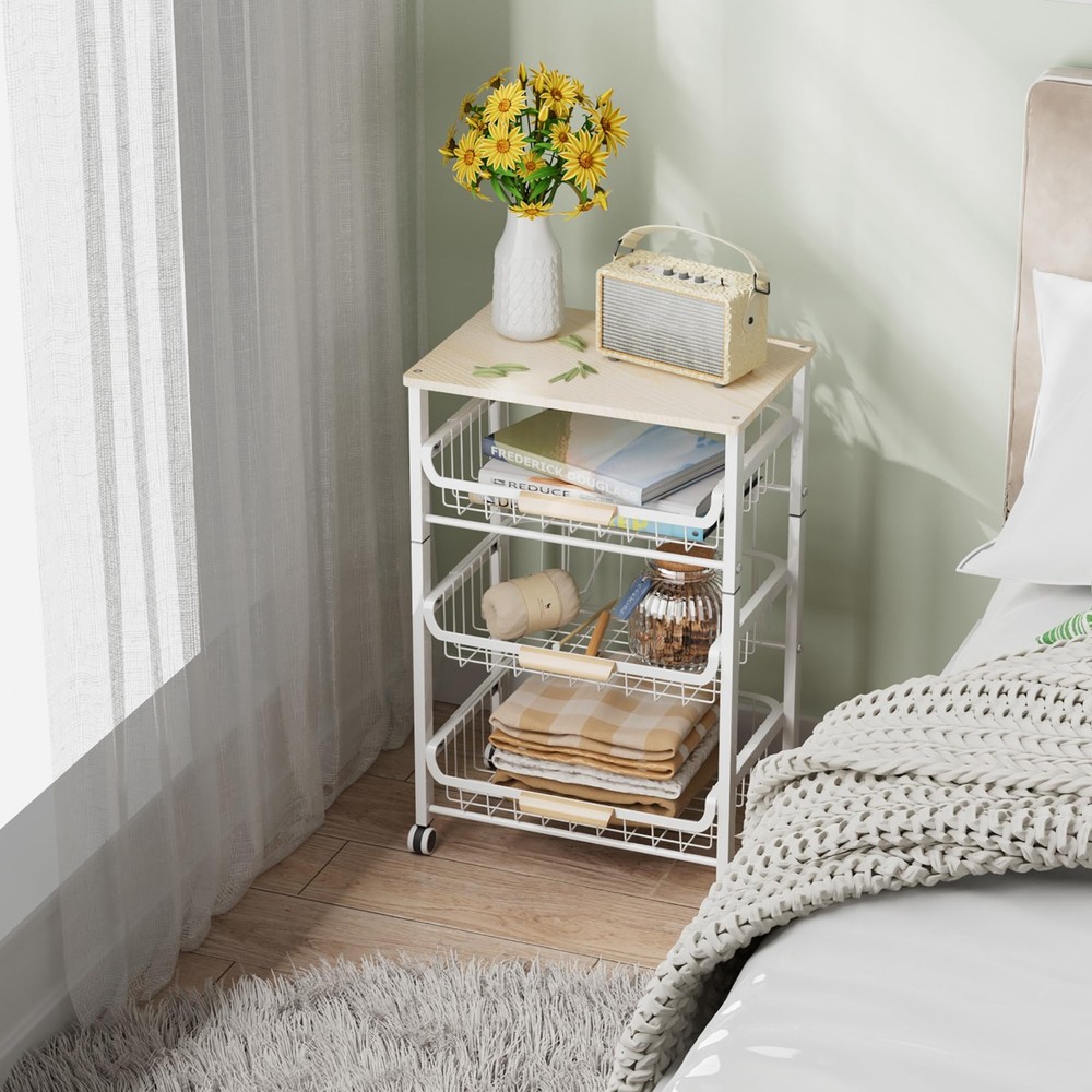 4-Layer Fruit Basket Kitchen Food Storage Organizer and Storage Rack, Stackab...