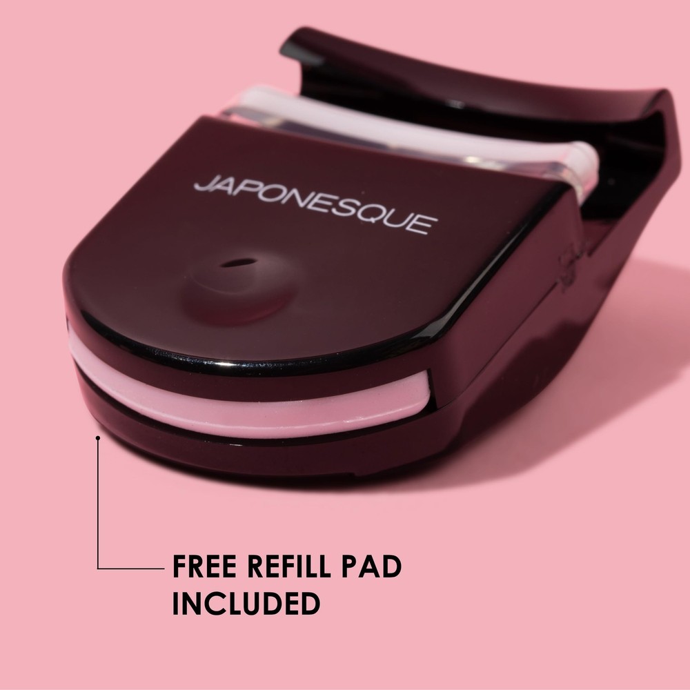 Travel Eyelash Curler - Compact Makeup Tool with Replacement Pad for Perfect