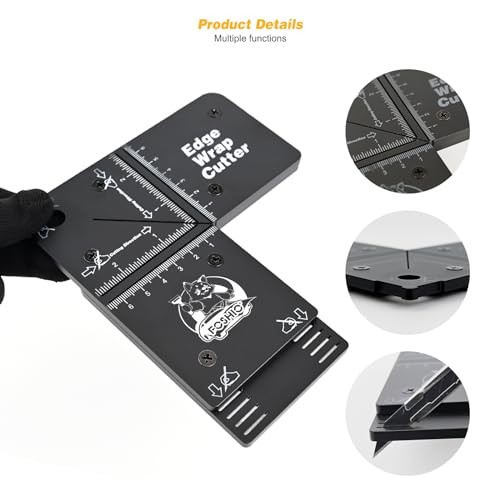 Aluminum Edge Wrap Cutting Template Tool, Template Ruler Drafting Tools for