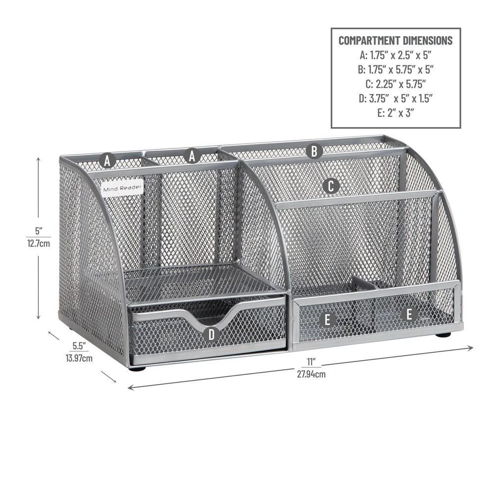 Desktop Organizer File Storage Accessory Storage Workspace Office Metal Black