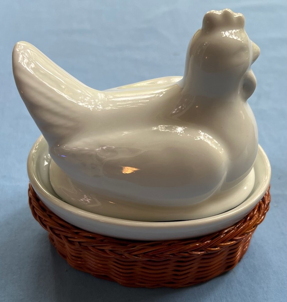 Individual Ceramic Chicken Covered Casserole Baking Dish