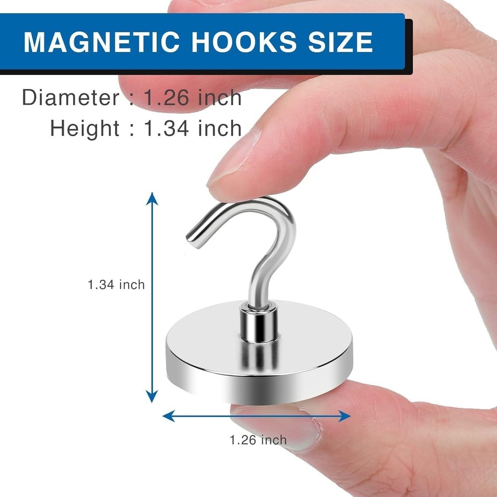 Heavy-Duty Magnet Hooks - Fridge, Ceiling, Locker