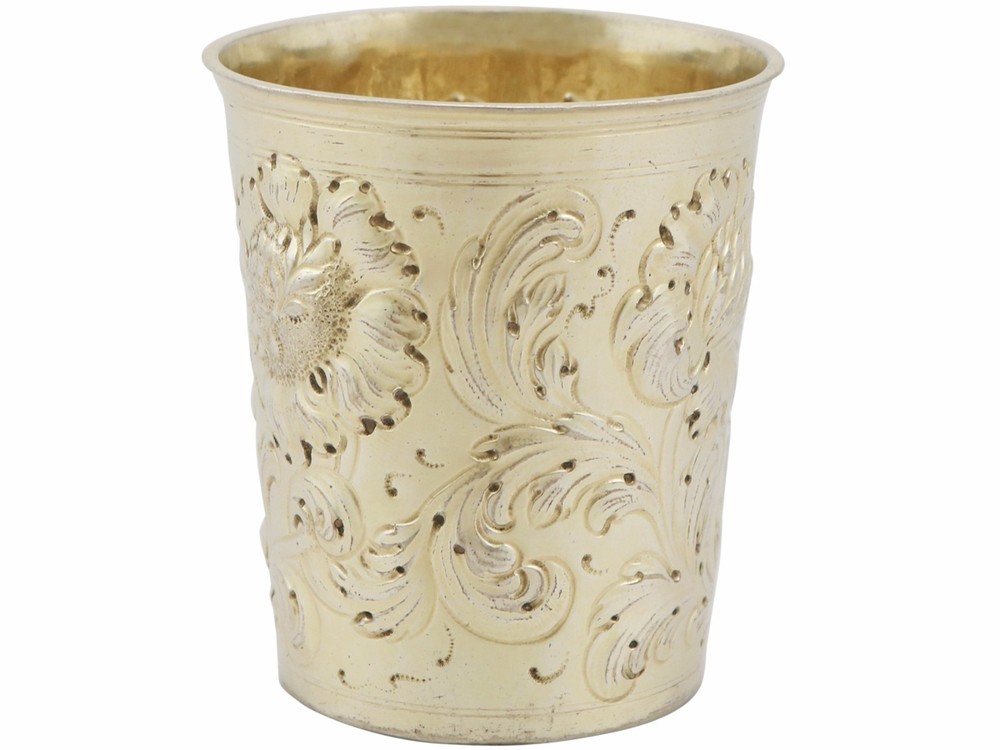 Antique German Silver Gilt Beaker - Pre-1800