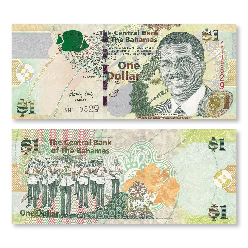 Bahamas 1 Dollar, 2008, B337a, P71, UNC