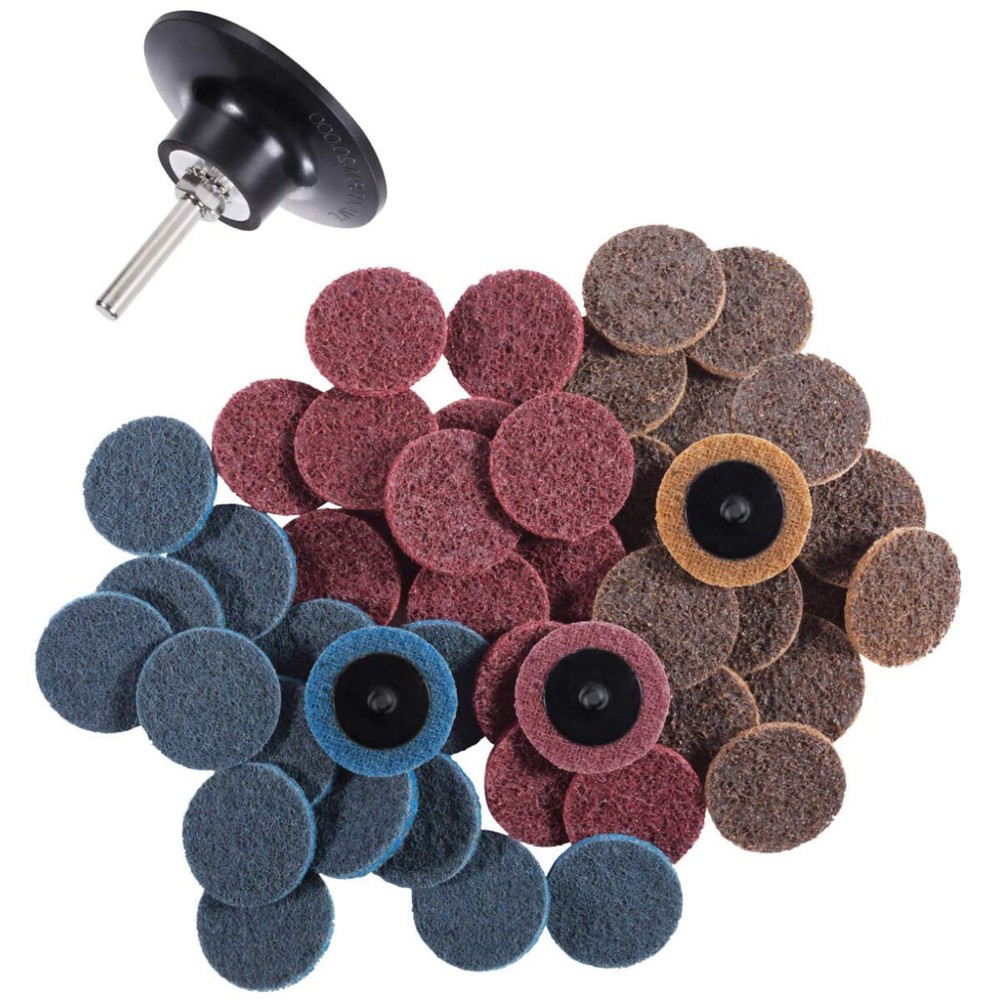 46 PCS 2" Roll Lock Grinder Quick Change Discs Holder Surface Conditioning Disc