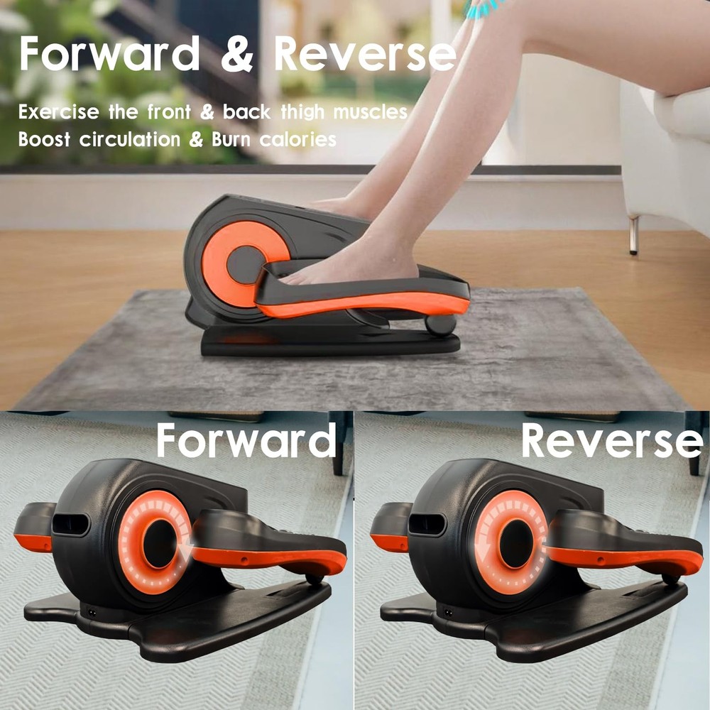 Under Desk Elliptical Machine,Leg Exerciser While Sitting for Seniors,Quiet &...