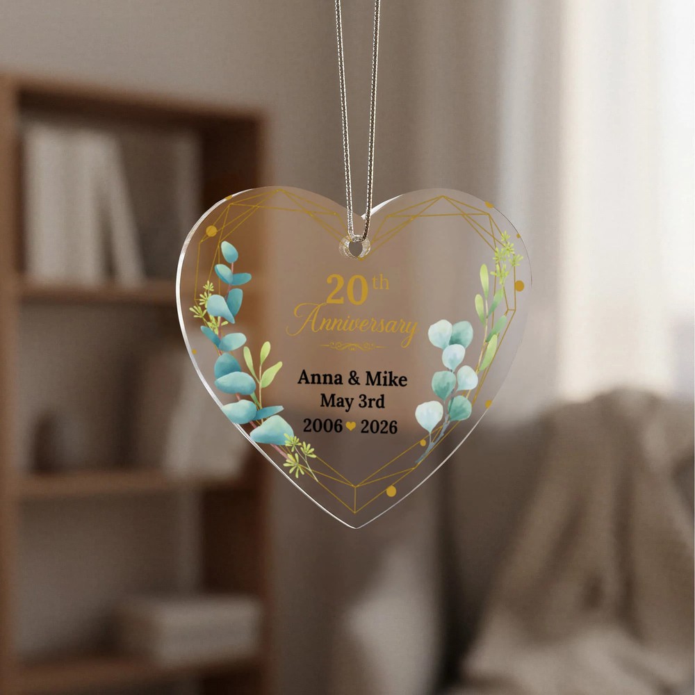 20th Wedding Anniversary Heart Ornament