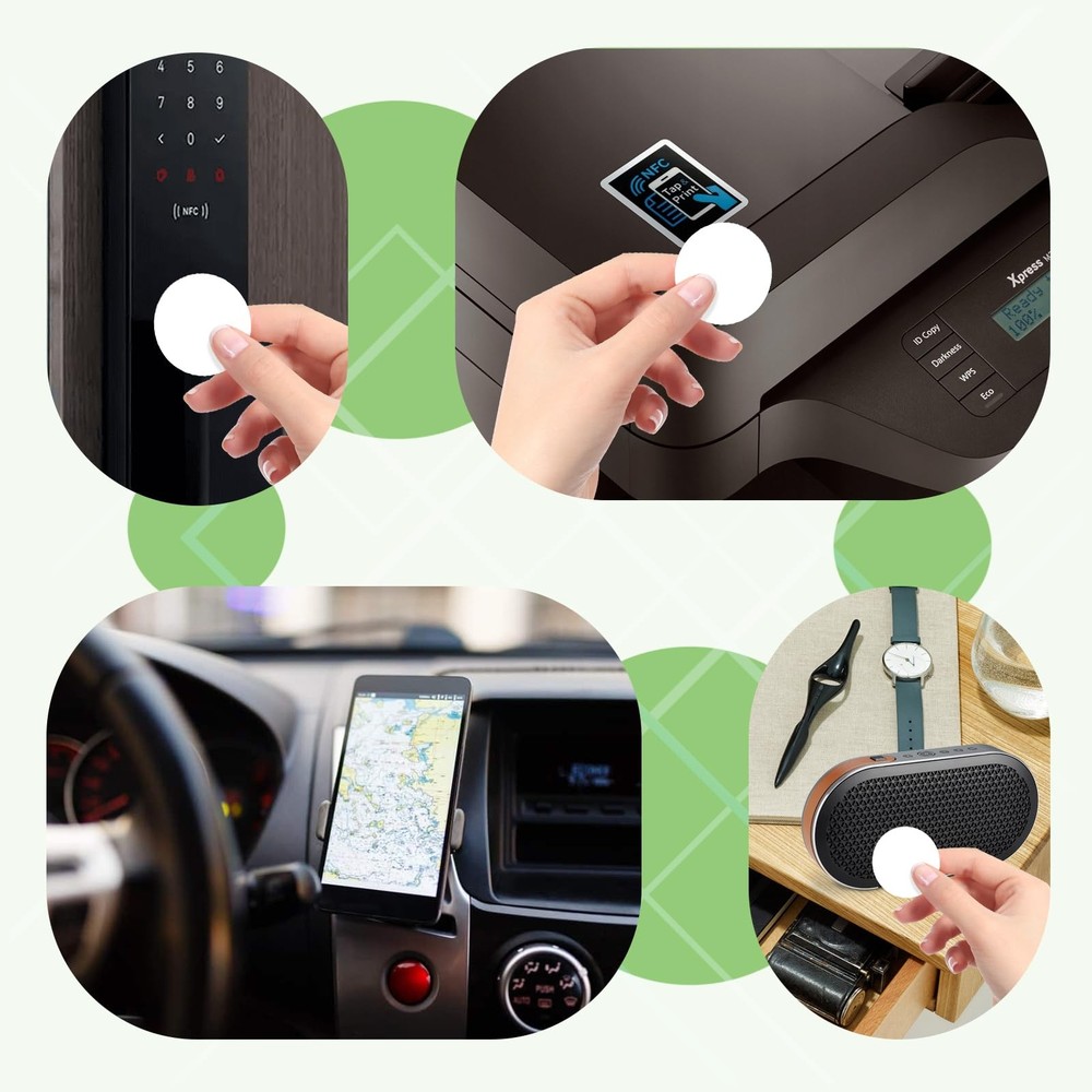 50 Pieces NFC Tags NTAG215 NFC Stickers Programmable NFC Tags Sticker Waterproof