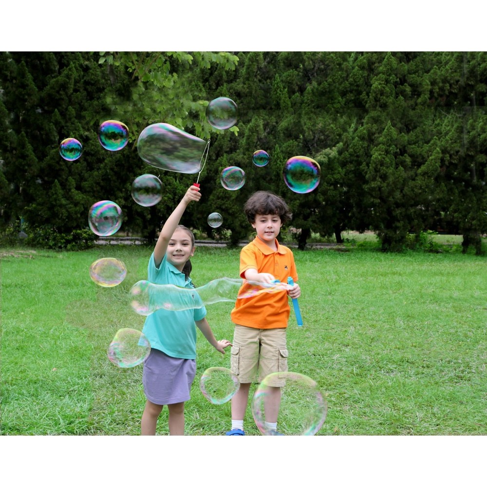 Play Day Bubble Maker Stick Toy 6 Pack w/ 30oz Solution • Ages 3+ • Multi Color