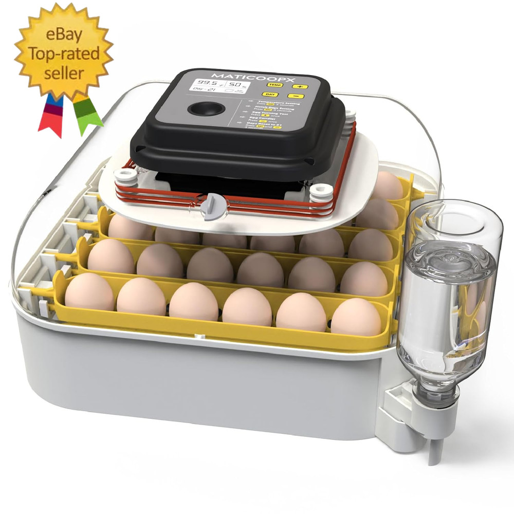 30 Egg Incubator with Humidity Display, Egg Candler, Automatic Egg Turner