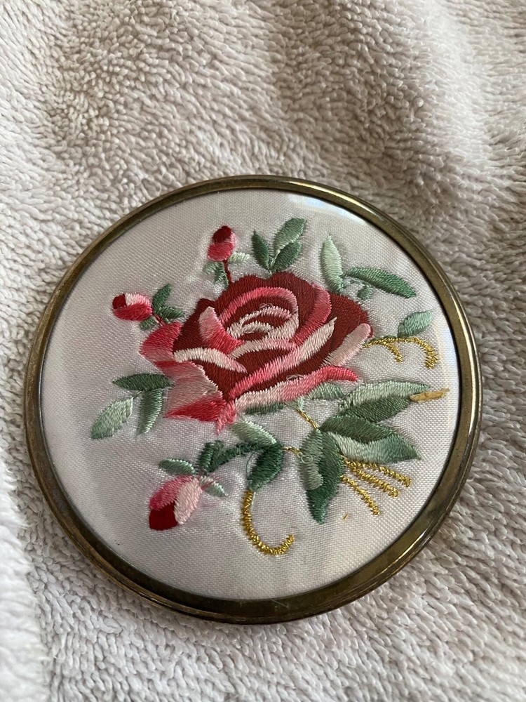 Vintage Rose Tapestry Compact Mirror