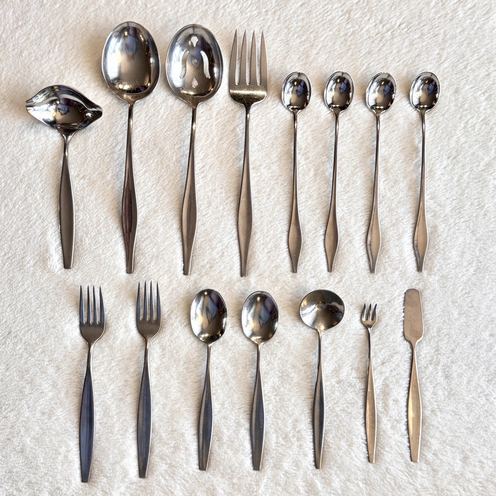 Vintage Carvel Hall USA LEISURE Assorted Flatware Set 15 pc Serving Fork Spoon