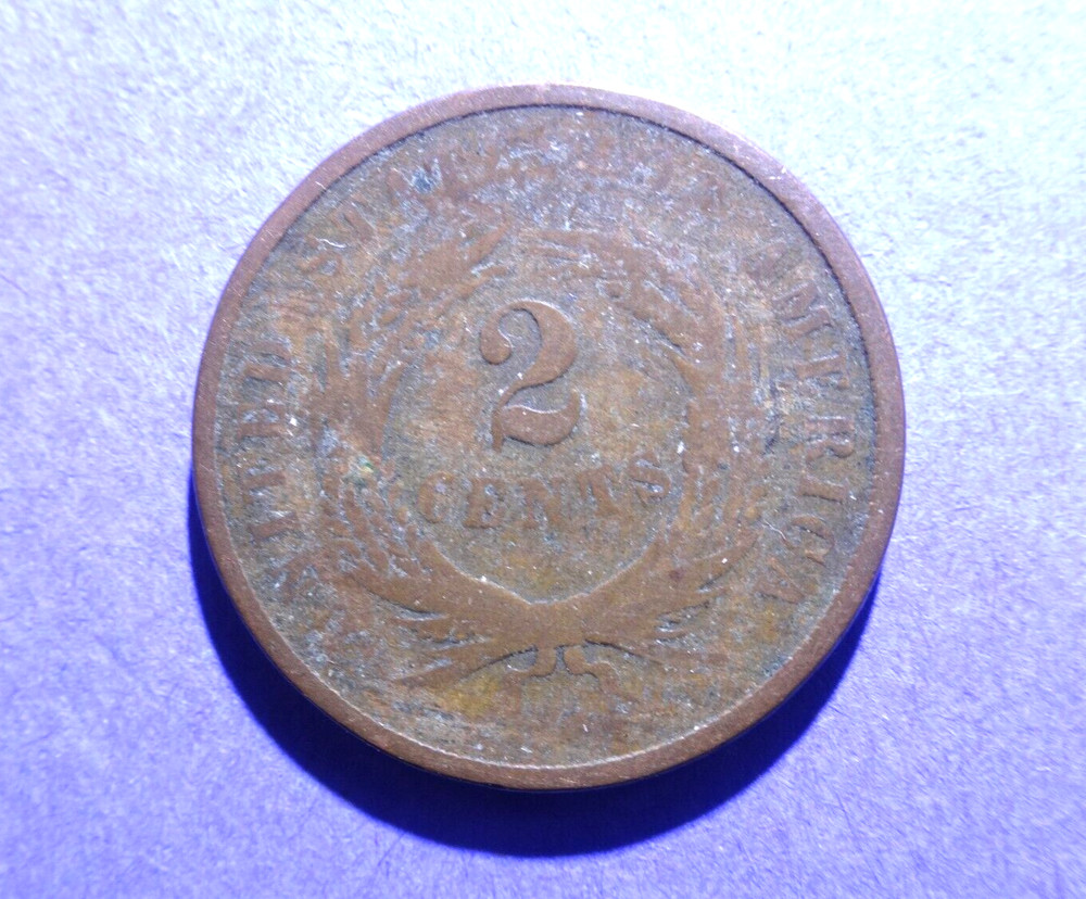 1864 Two Cent Large Motto Good- Rotated Reverse PRICE DROP