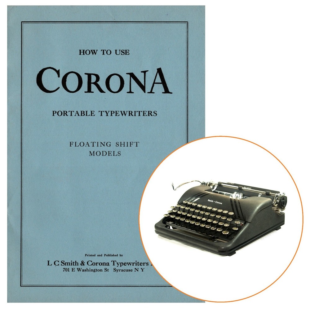 Smith Corona Silent Typewriter Instruction Manual Antique User Floating Shift