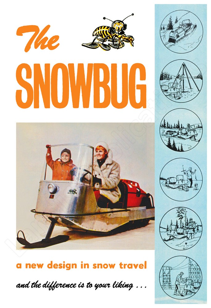 Snowbug Snowmobile 1969 Vintage Poster