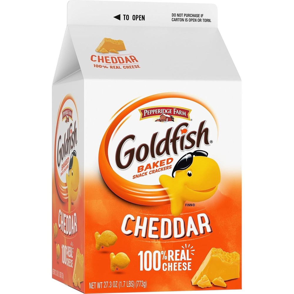 Goldfish Cheddar Cheese Crackers, 27.3 Oz Carton