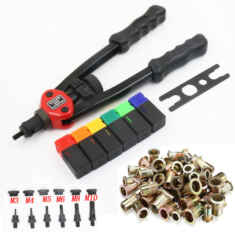 Rivet Nut Gun Kit Rivnut Setting Tools Nut Setter Tool Hand Blind Riveter 1260pc