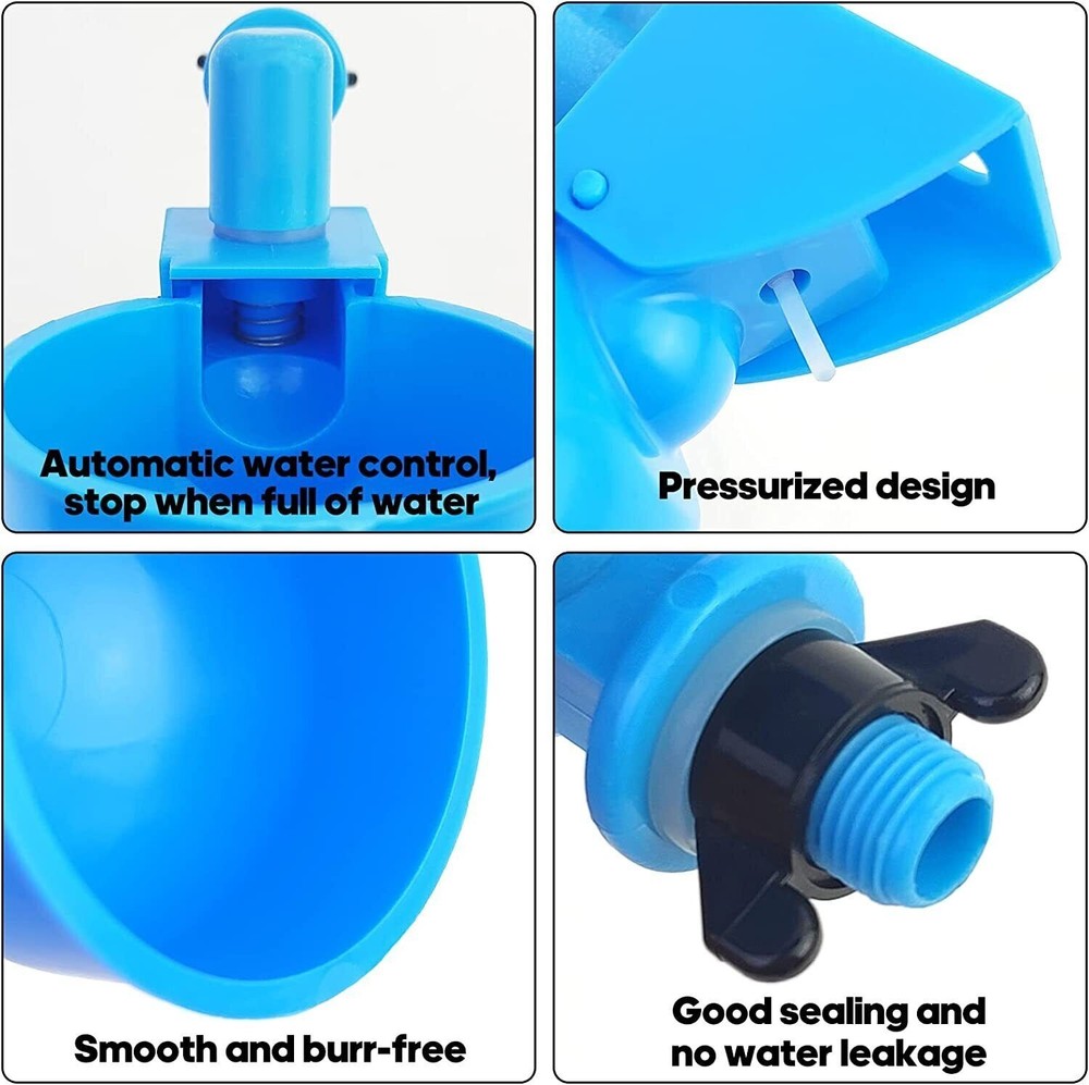10PCS Automatic Water Cups Poultry Drinker Waterer Chicken Duck Quail Drinking