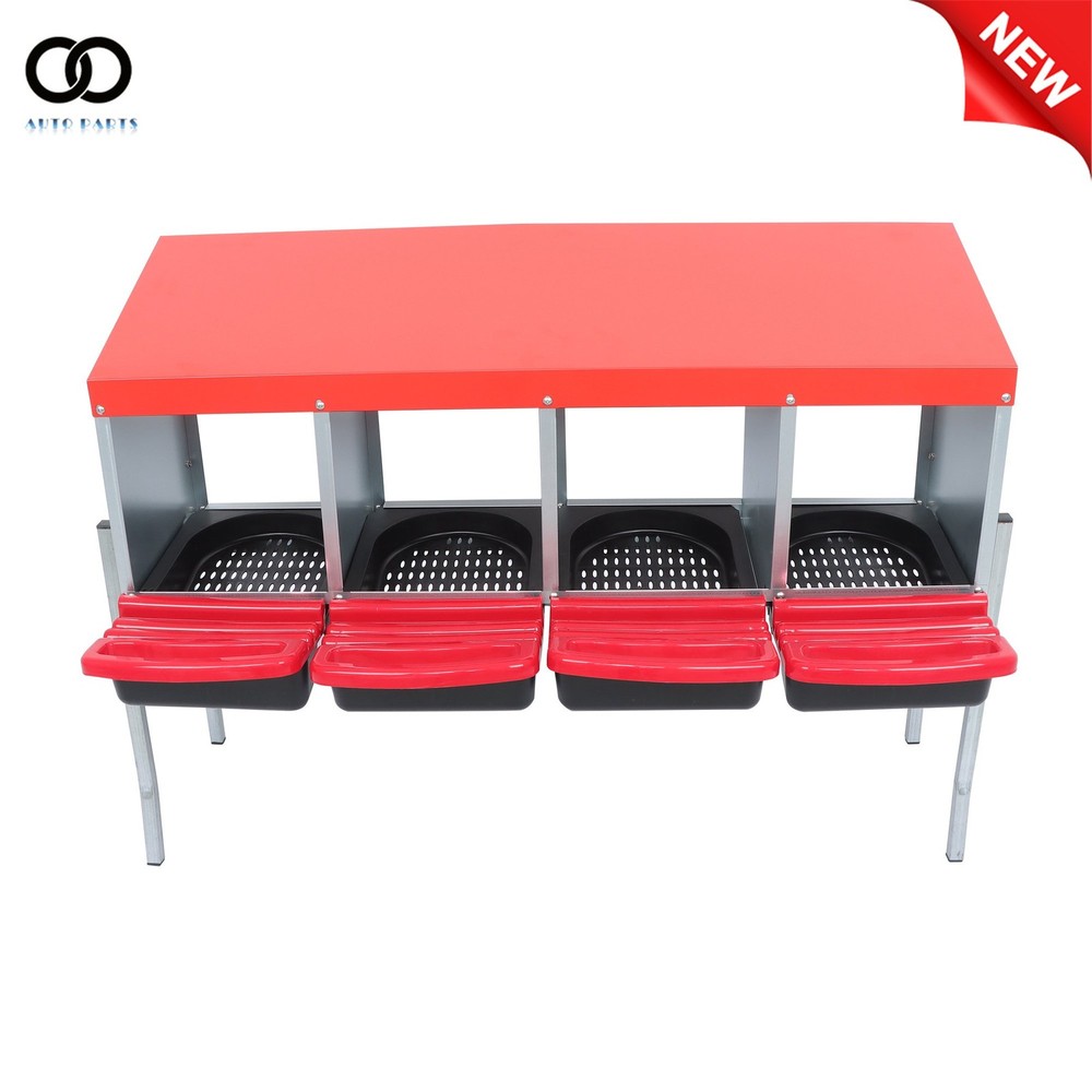 4 Hole Metal Chicken Egg Laying Box with Perch Chicken Nesting Boxes