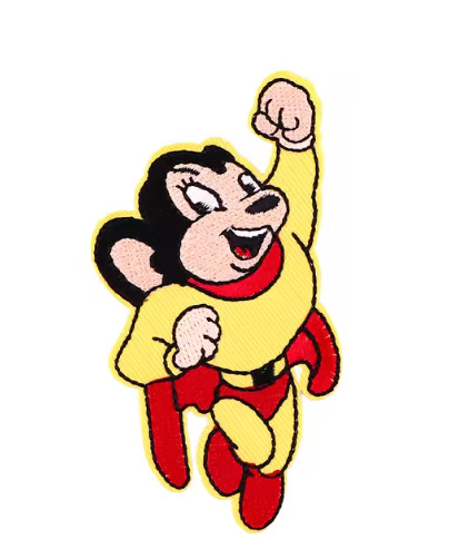 MIGHTY MOUSE - Embroidered Iron-On/Sew-On Patch