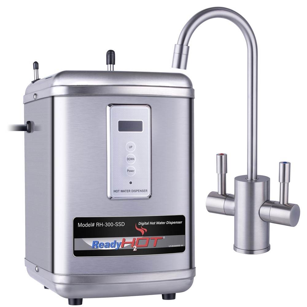 Ready Hot 1300W Digital Hot Water Dispenser, Brushed Nickel 2 Handle Faucet
